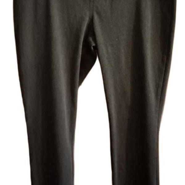 Hue Women's Black Pull-On Ponte Leggings with Faux Pockets Size Medium