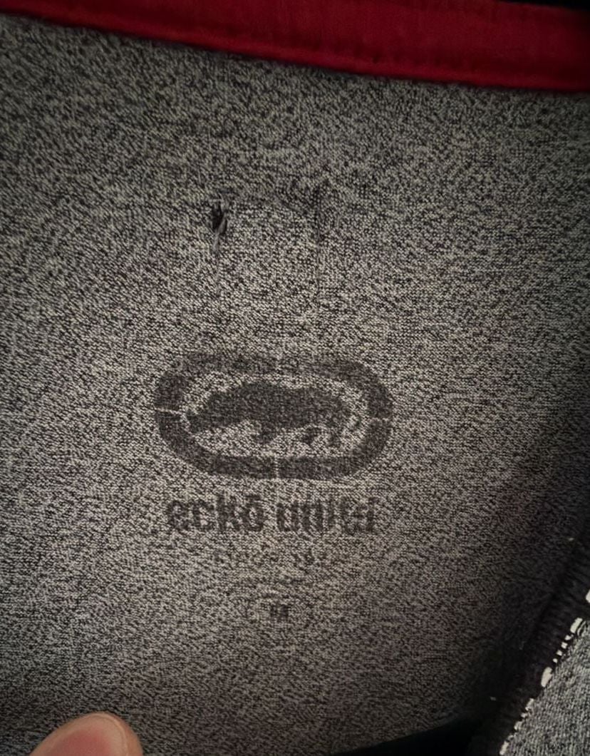 Ecko Unltd Men's Grey Short Sleeve Graphic T-Shirt with Logo Trim 4