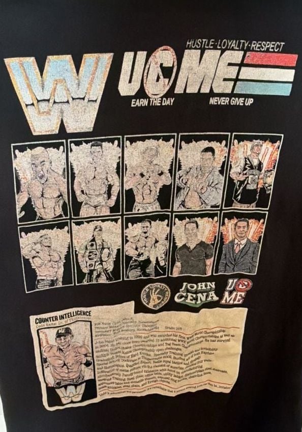 WWE John Cena G.I. Joe Inspired 'U C ME' Graphic T-Shirt Black Men's Size Medium 4