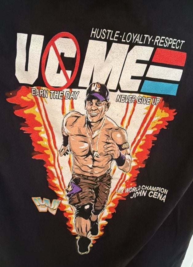 WWE John Cena G.I. Joe Inspired 'U C ME' Graphic T-Shirt Black Men's Size Medium 7