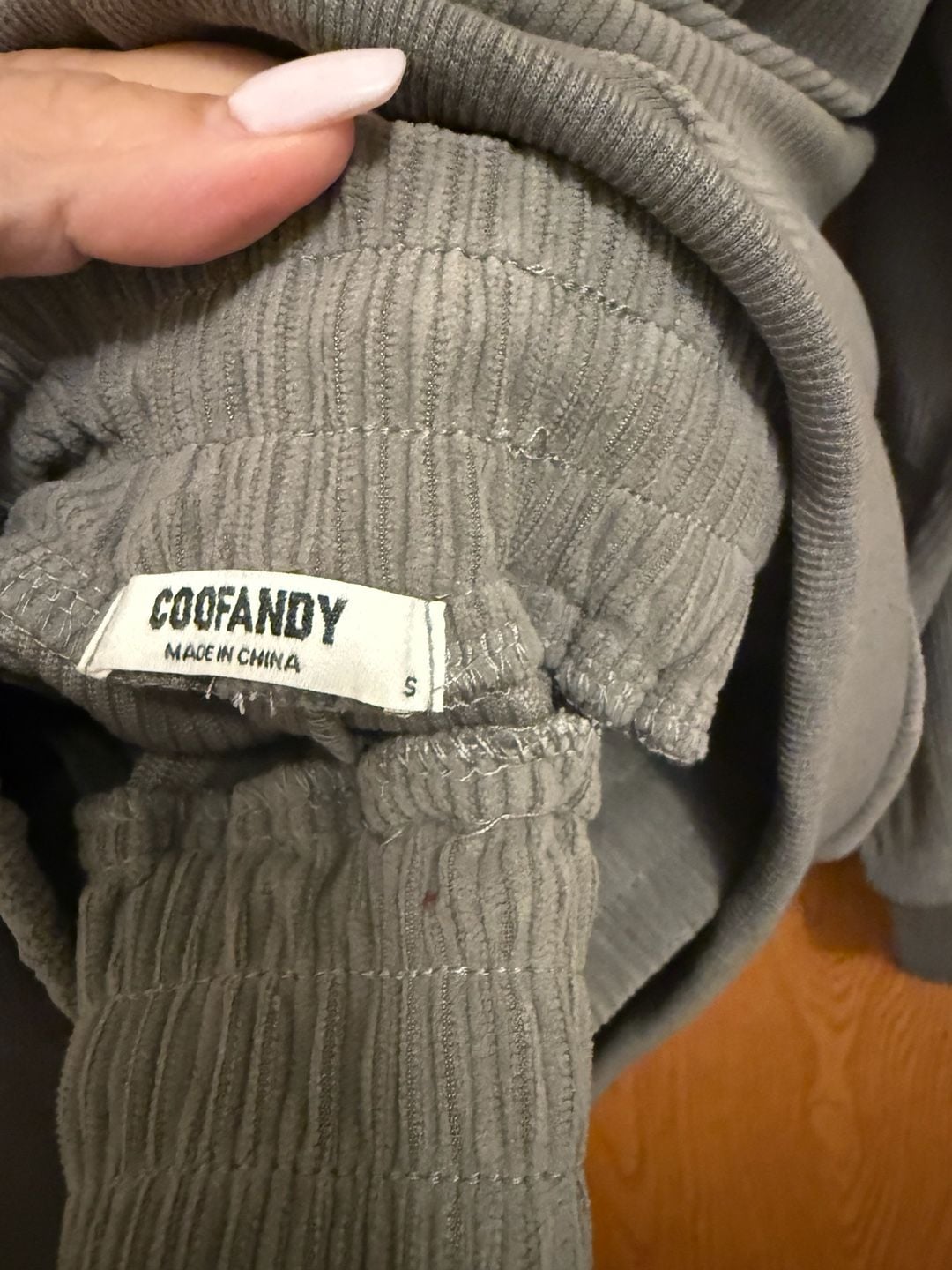 COOFANDY Men's Ribbed Texture Pullover Hoodie Sweatshirt and pants in Gray 4
