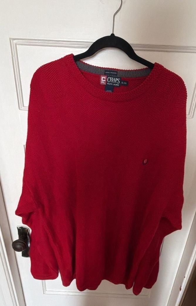 Chaps Ralph Lauren Vintage Hand Framed Herringbone Knit Crewneck Sweater 2
