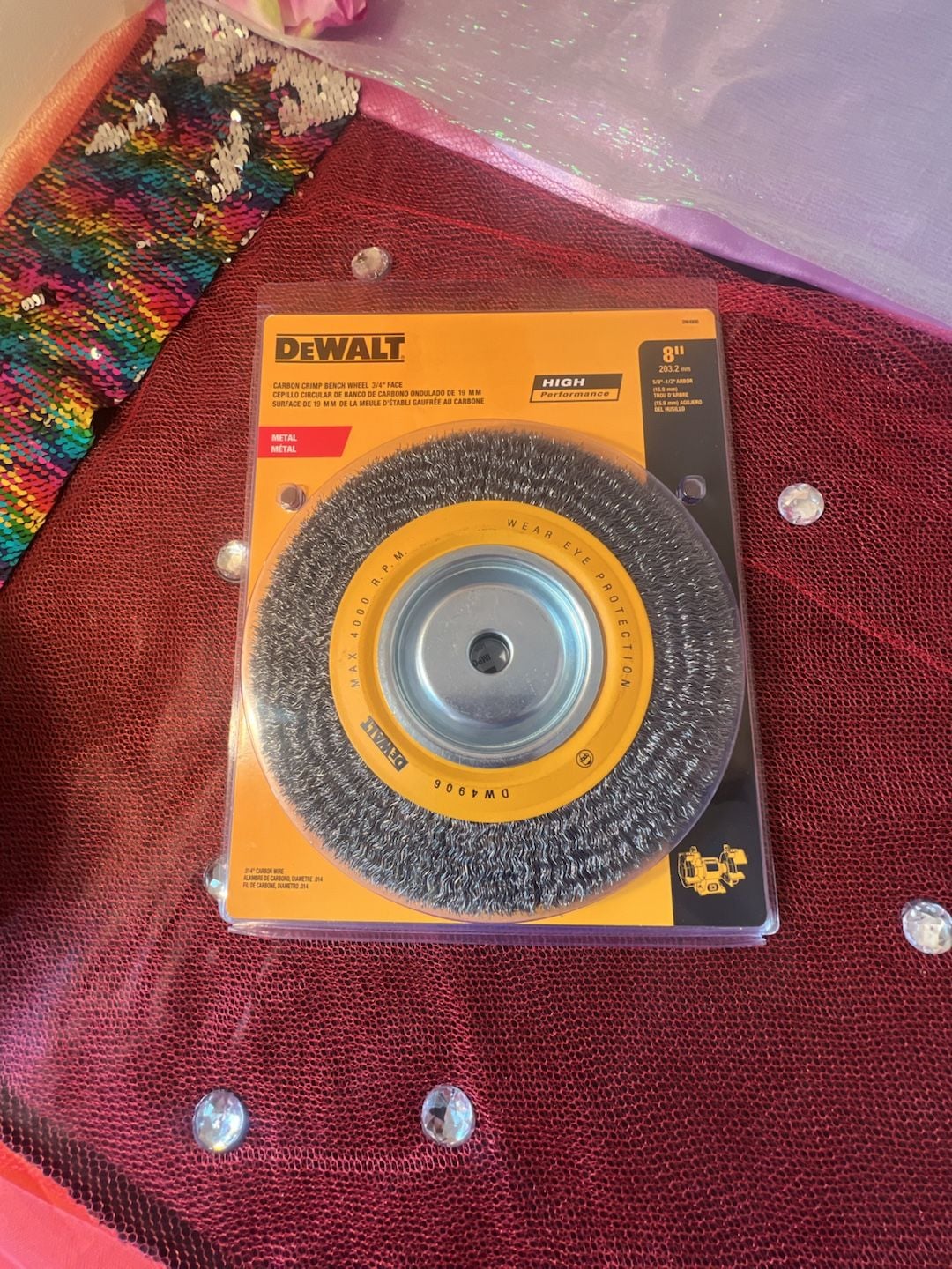 DeWalt DW4906 8-Inch Carbon Crimp Bench Wheel 1