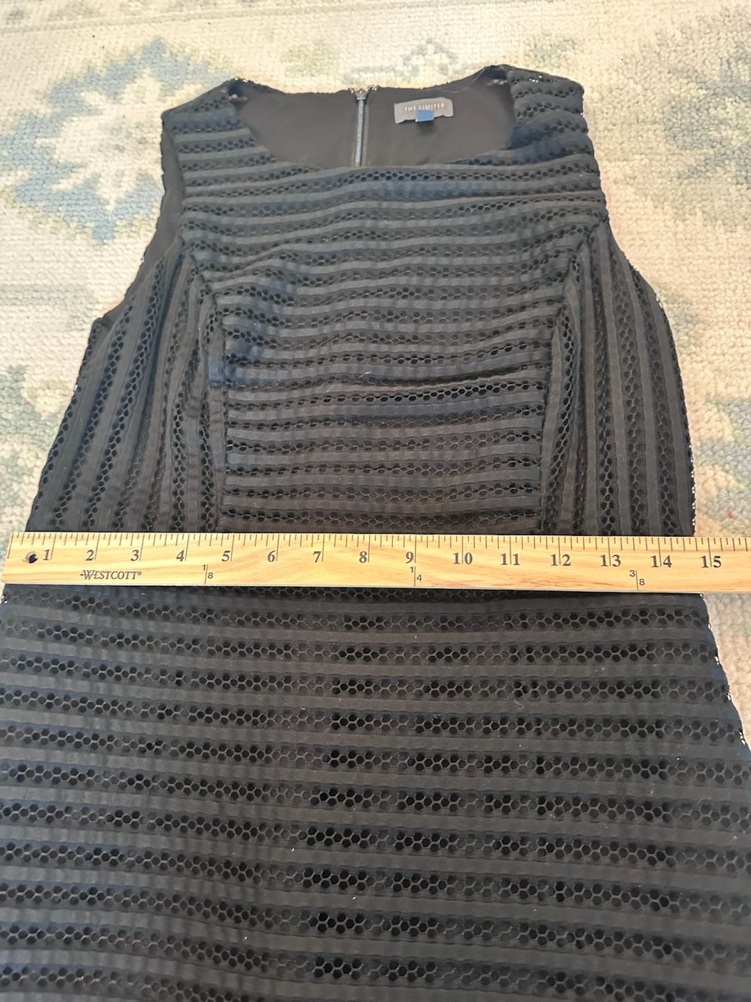 Sz 6 The Limited Women's Black Sleeveless Textured Striped Sheath Dress 7