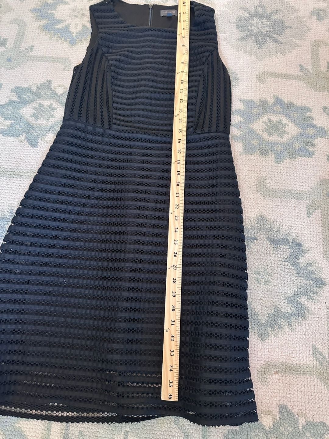 Sz 6 The Limited Women's Black Sleeveless Textured Striped Sheath Dress 5