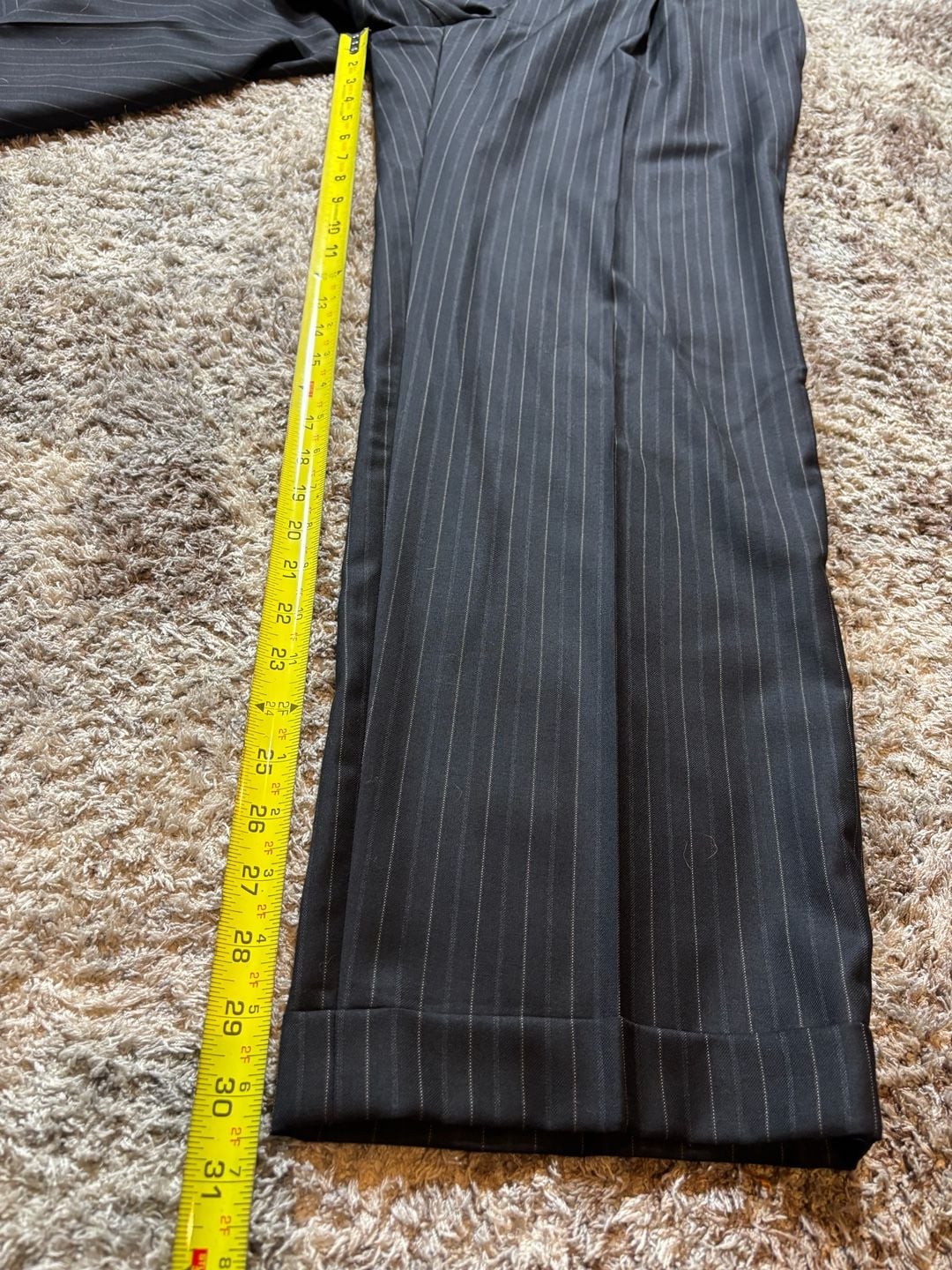 Corneliani Pinstripe Virgin Wool Suit and pants Made in Italy size 56R 7
