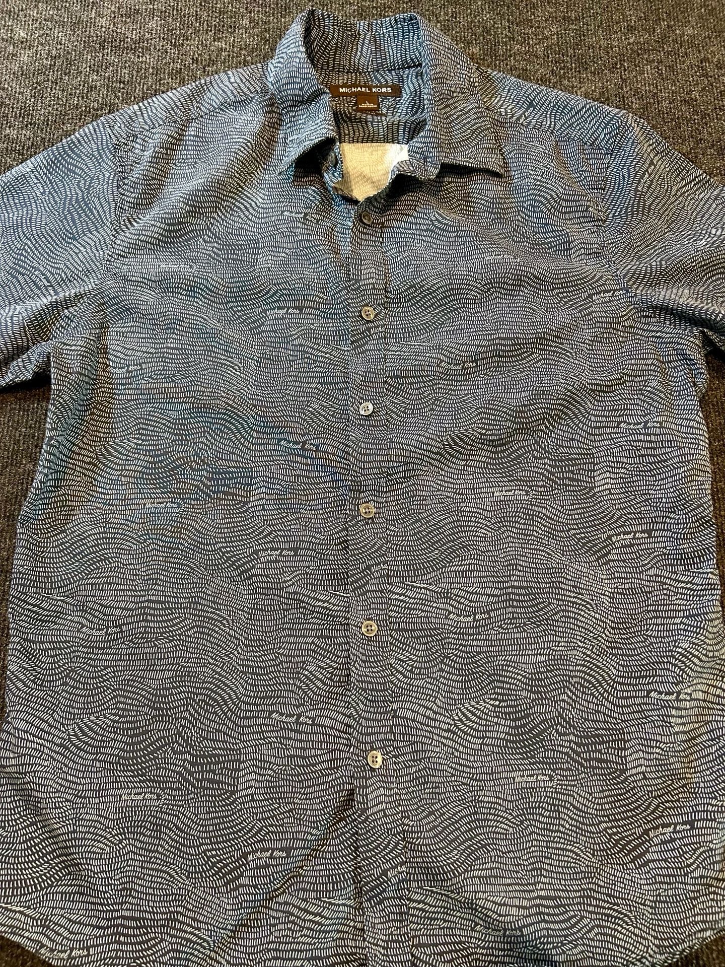 Michael Kors Men's Slim Fit Short Sleeve Button Down Shirt with Abstract Print 2