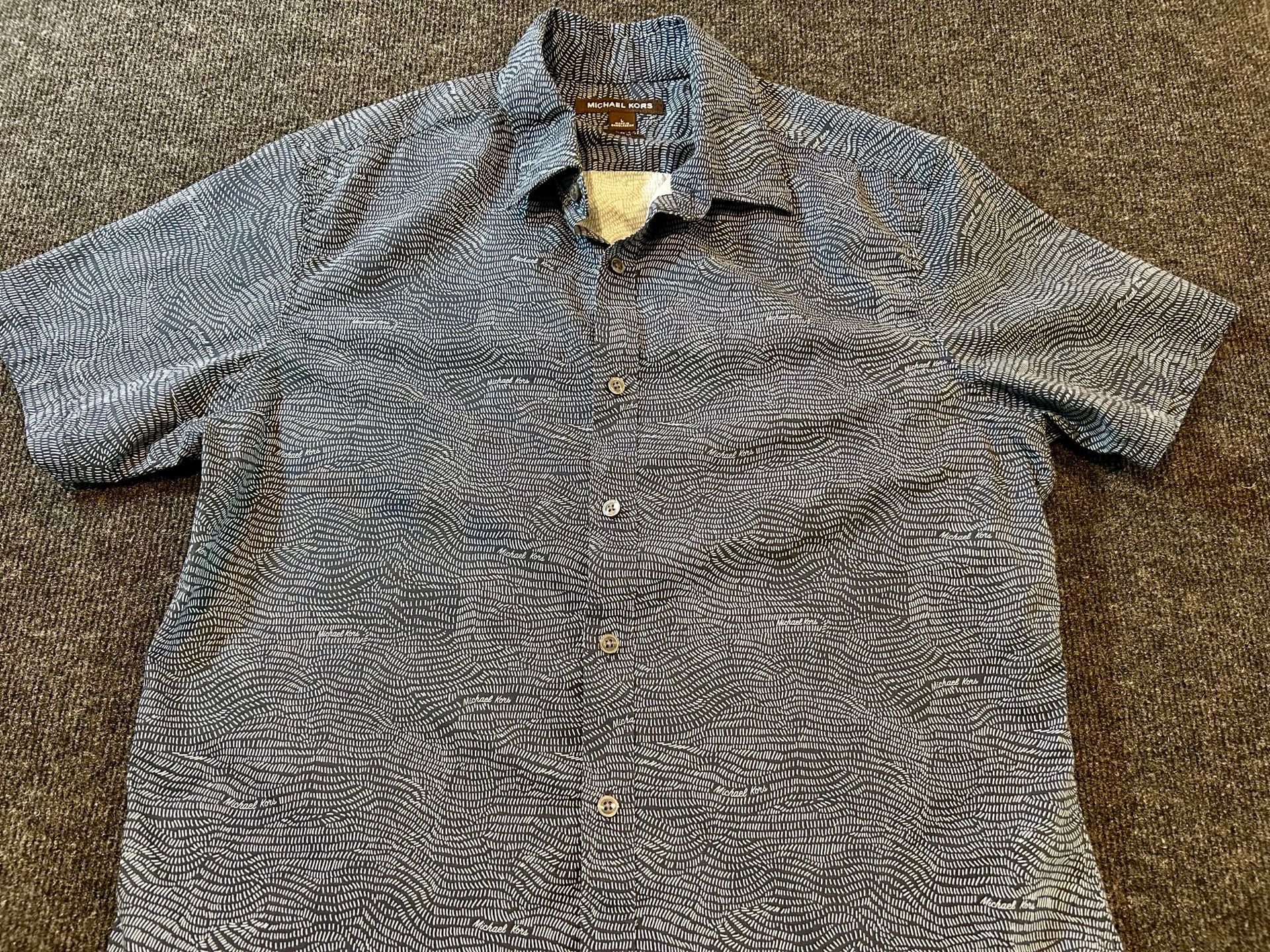 Michael Kors Men's Slim Fit Short Sleeve Button Down Shirt with Abstract Print 3