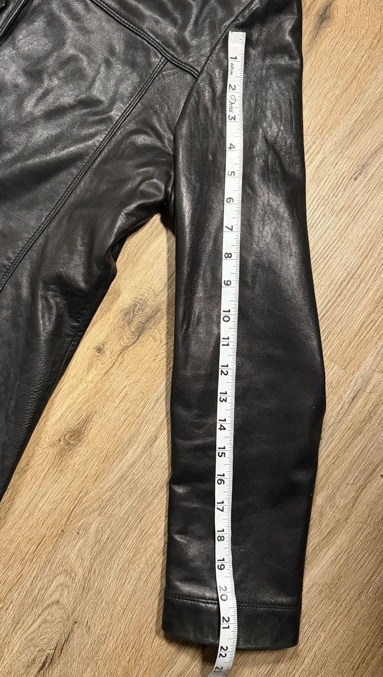 Couture J. Park black leather jacket w/ red lining 8