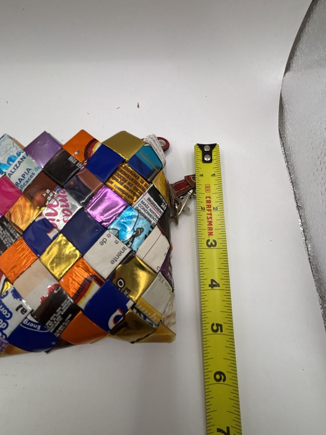 Nahui Ollin Upcycled Candy Wrapper Woven Wristlet Clutch 7