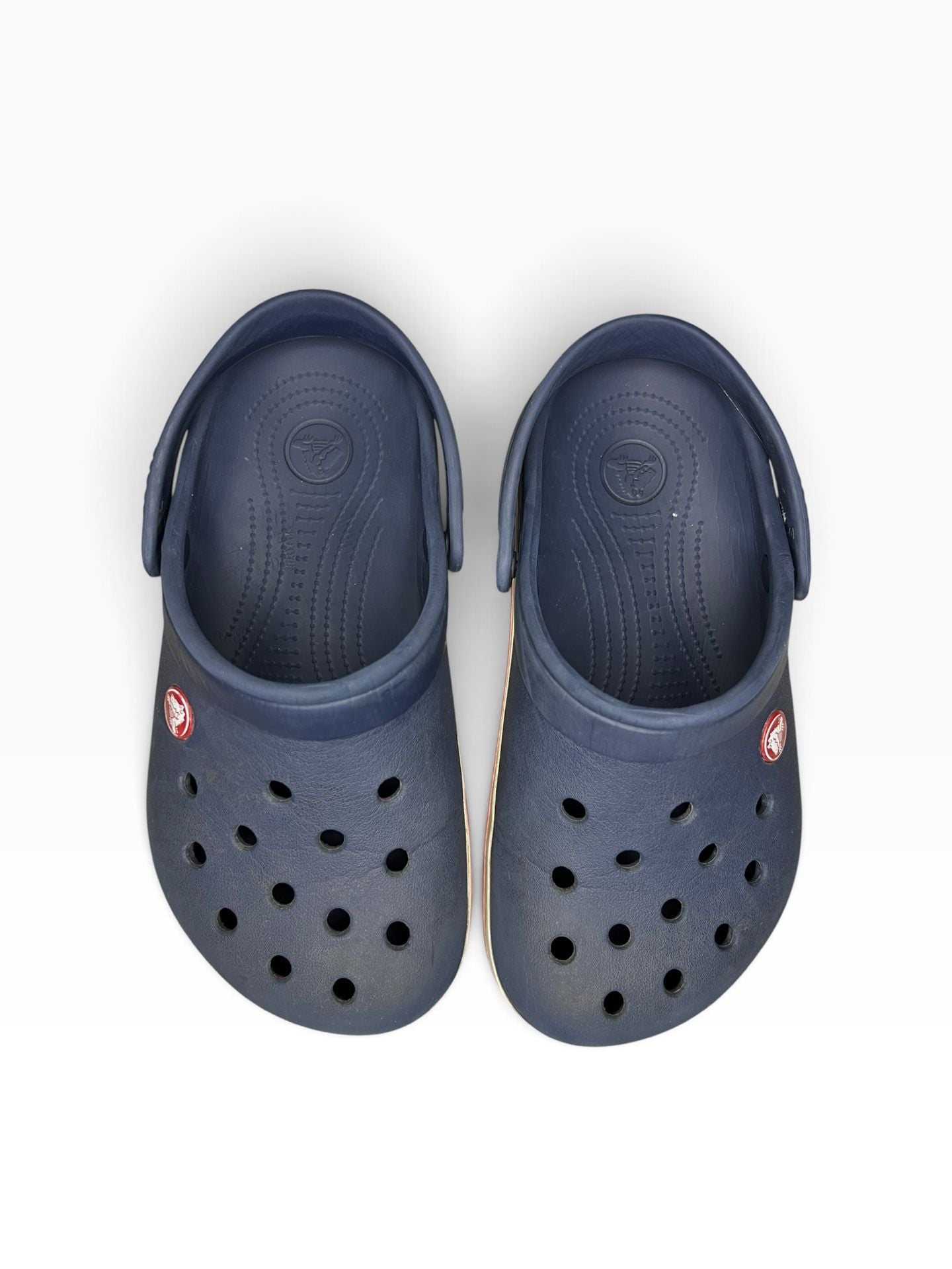 Crocs Kids Crocband Clog Navy Blue with Red and White Stripe Size J3 12