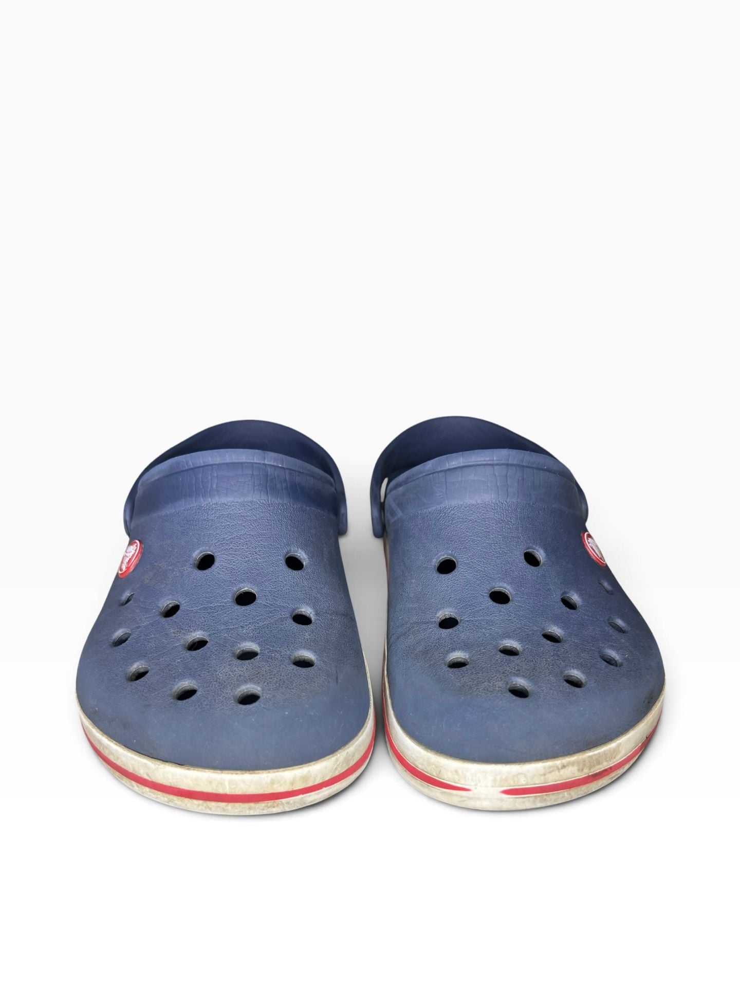 Crocs Kids Crocband Clog Navy Blue with Red and White Stripe Size J3 13