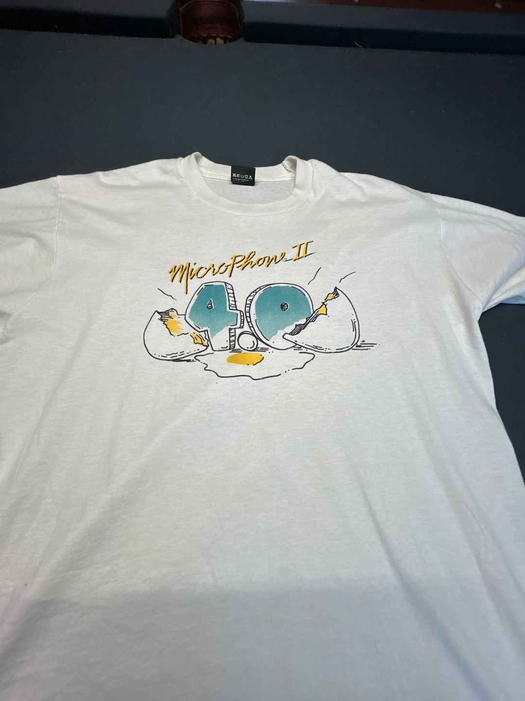 Vintage 90s MicroPhone II 4.0 Cracked Egg Graphic T-Shirt 2