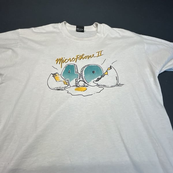 Vintage 90s MicroPhone II 4.0 Cracked Egg Graphic T-Shirt