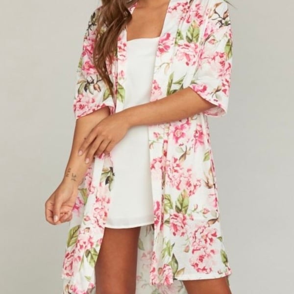 Show Me Your Mumu Brie Floral Kimono Robe Garden of Blooms One Size