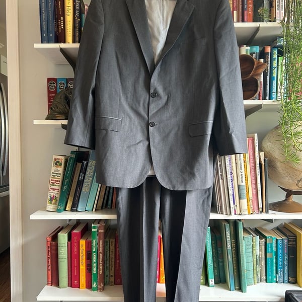 Brooks Brothers Explorer Madison Fit 2 Piece Suit Charcoal Wool Blend 46R/38W