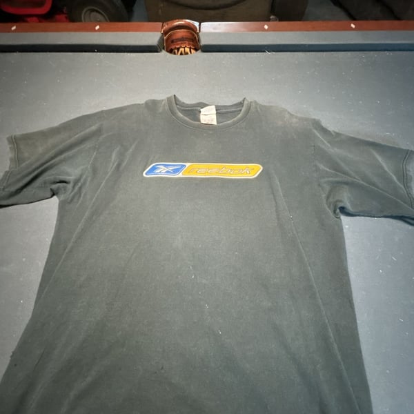 Vintage 90s Reebok Graphic Logo T-Shirt with Raised Rubberized Print