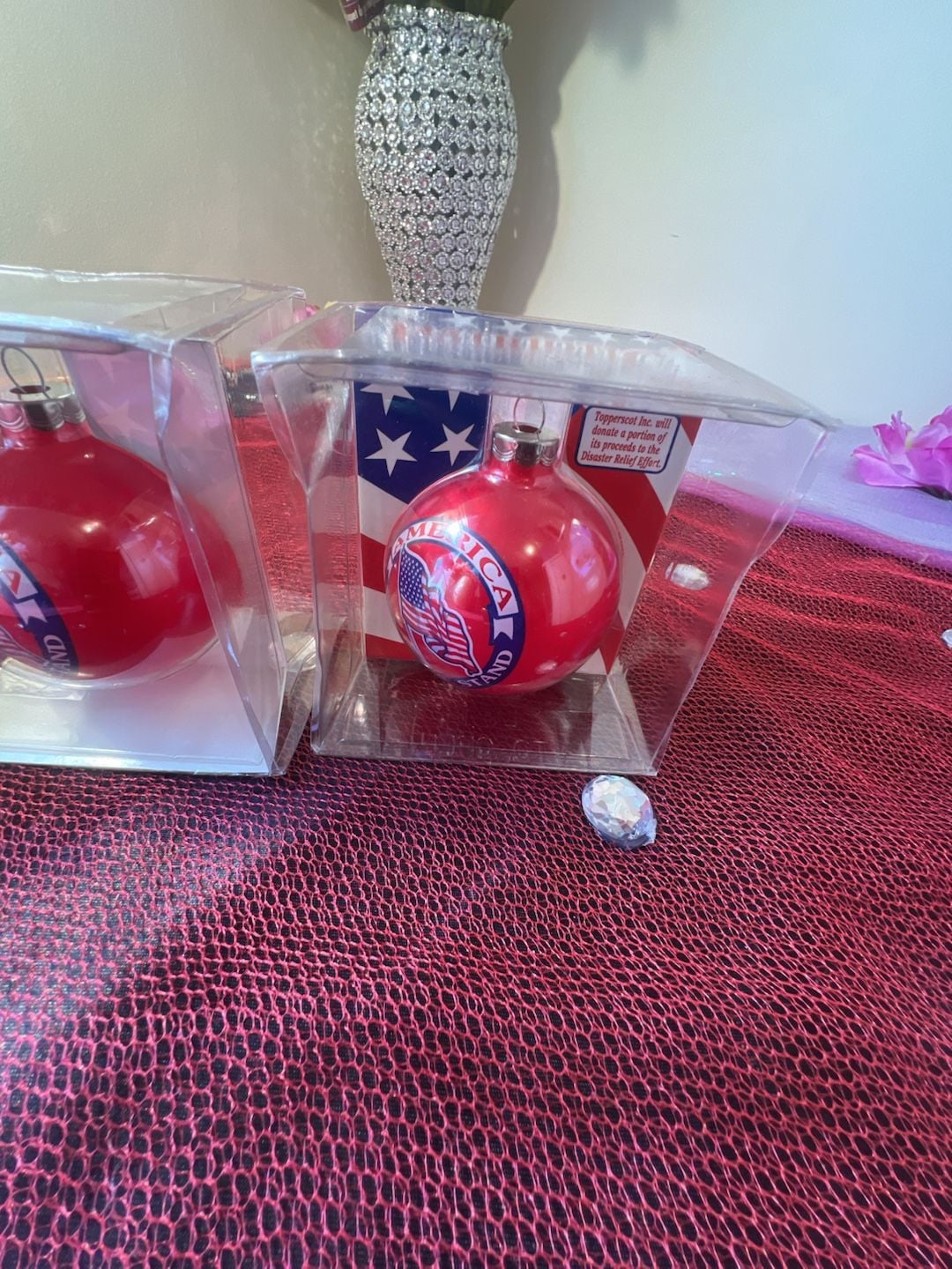 Topperscot Patriotic Collectors Series Glass Ornament Set of 3 3