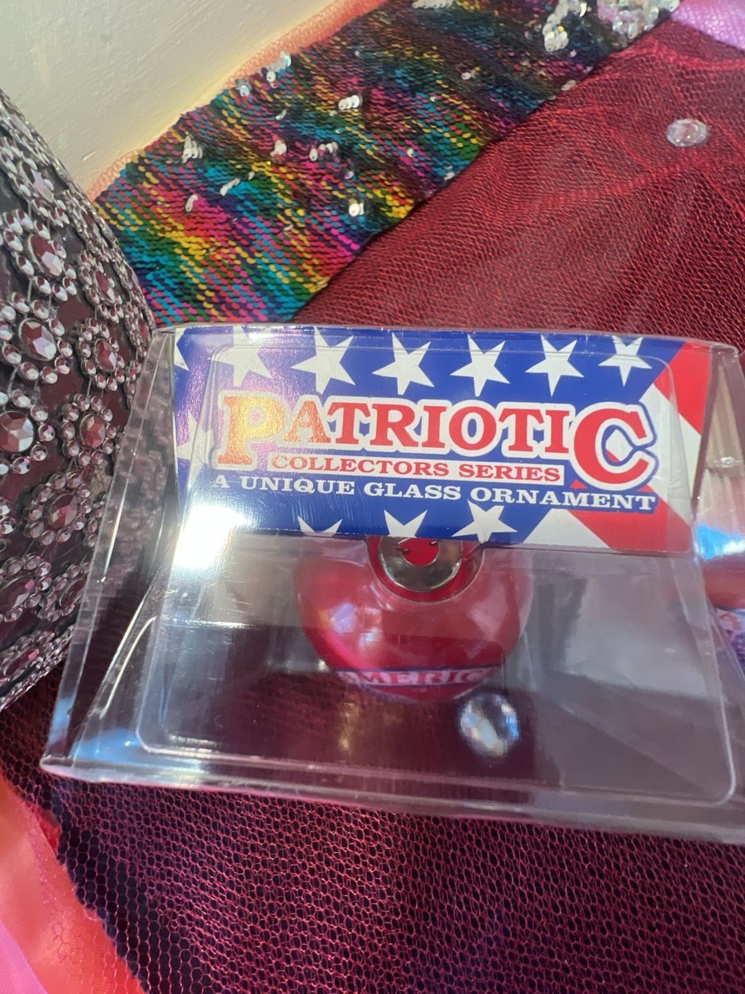Topperscot Patriotic Collectors Series Glass Ornament Set of 3 5
