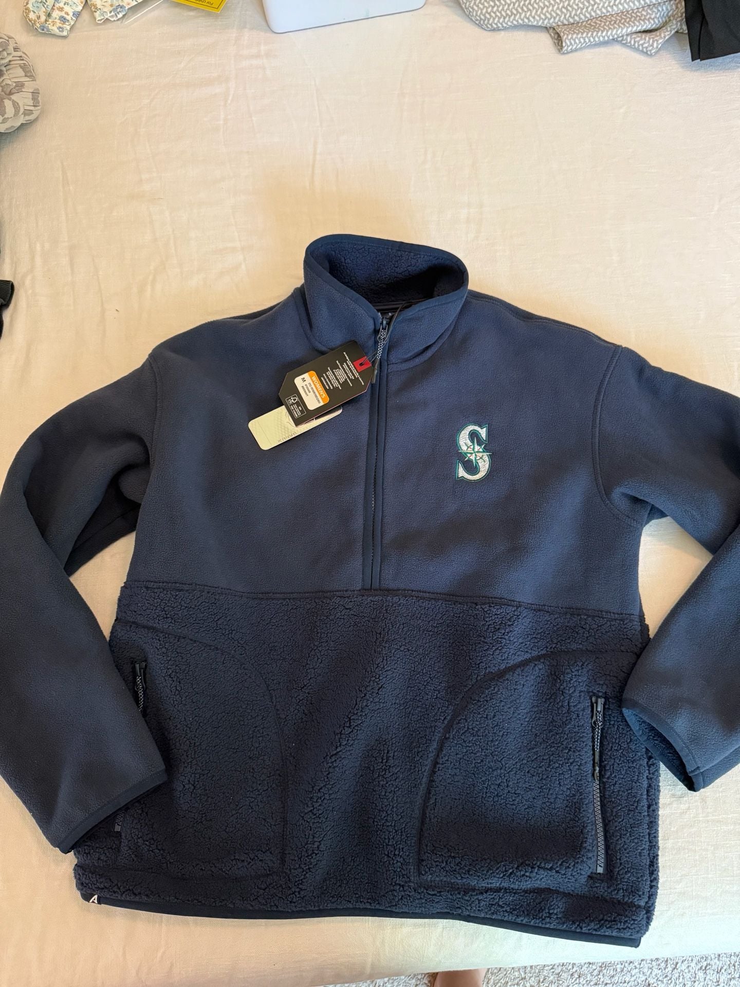 Antigua Women's Seattle Mariners Figure Half-Zip Fleece Pullover 2