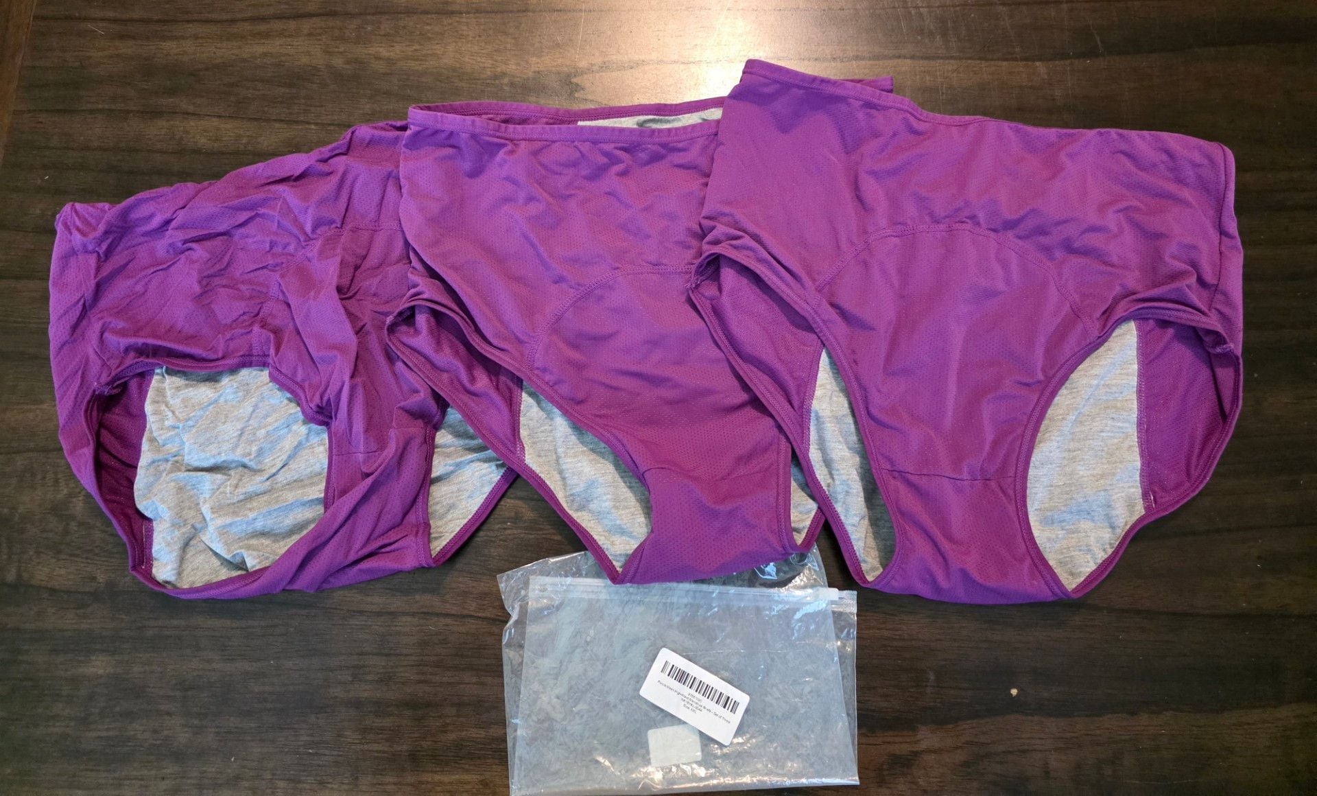 Purple Mesh High-Waist Menstrual Briefs - Set of Three 1
