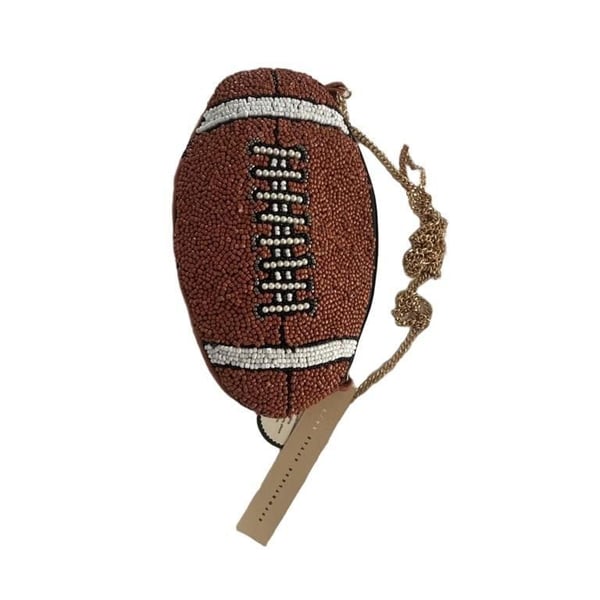 Football Beaded Crossbody Pouch