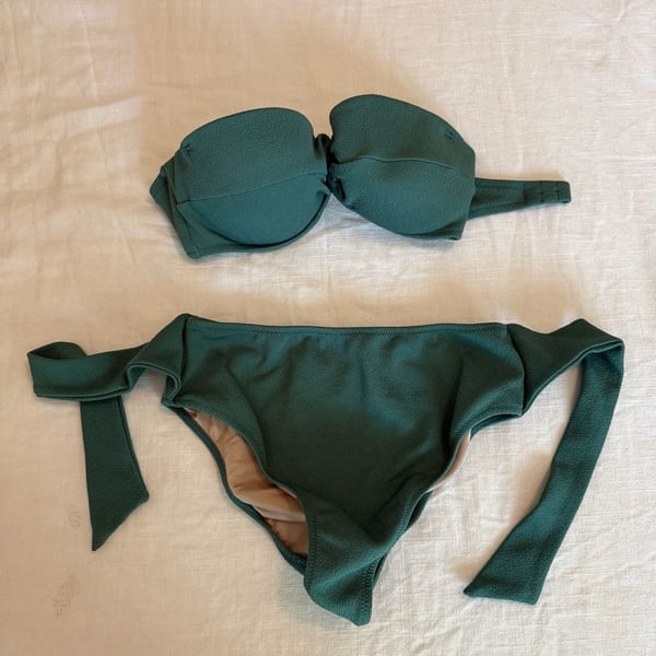 Shade & Shore Textured Green Bikini Set