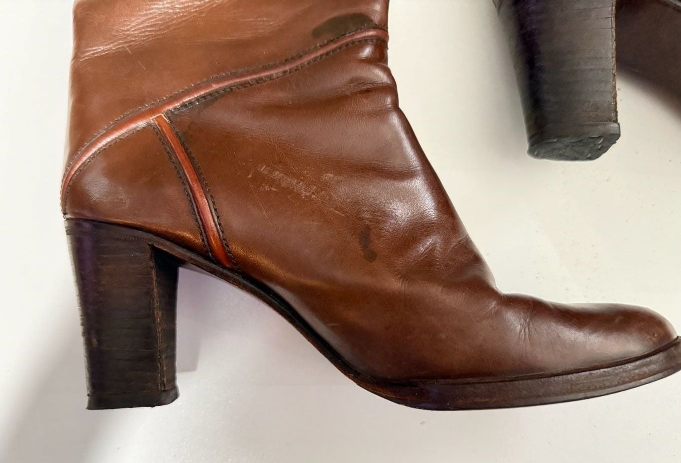 Caster Vintage Brown Leather Knee-High Boots 8