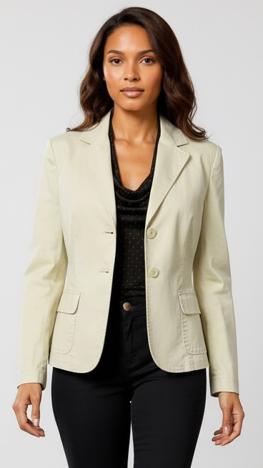 New York & Company Women's Cotton Blend Two-Button Casual Blazer 2