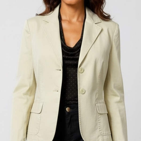 New York & Company Women's Cotton Blend Two-Button Casual Blazer