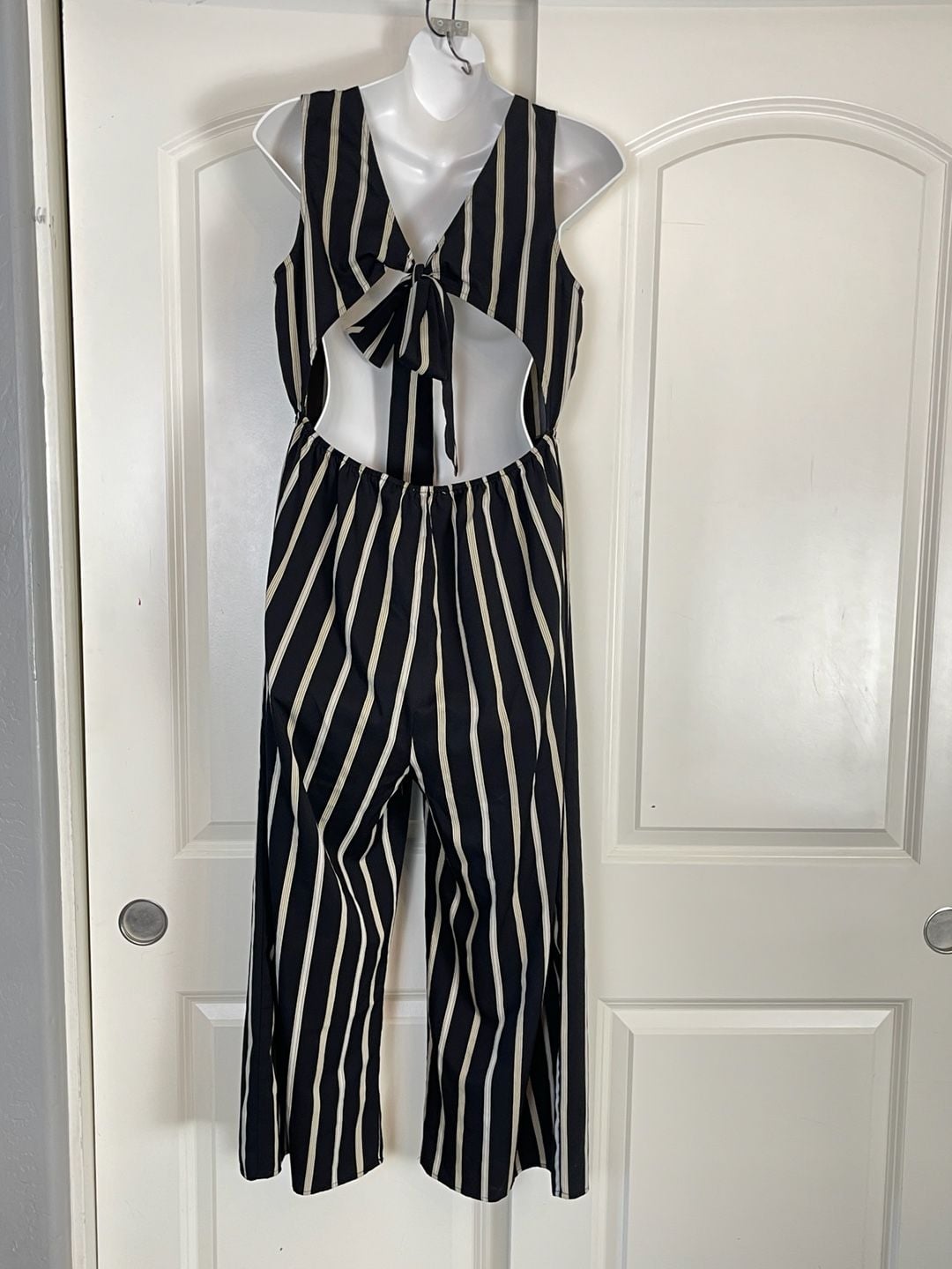 Vine and Love Striped Sleeveless V-Neck Button-Front Wide Leg Jumpsuit 3