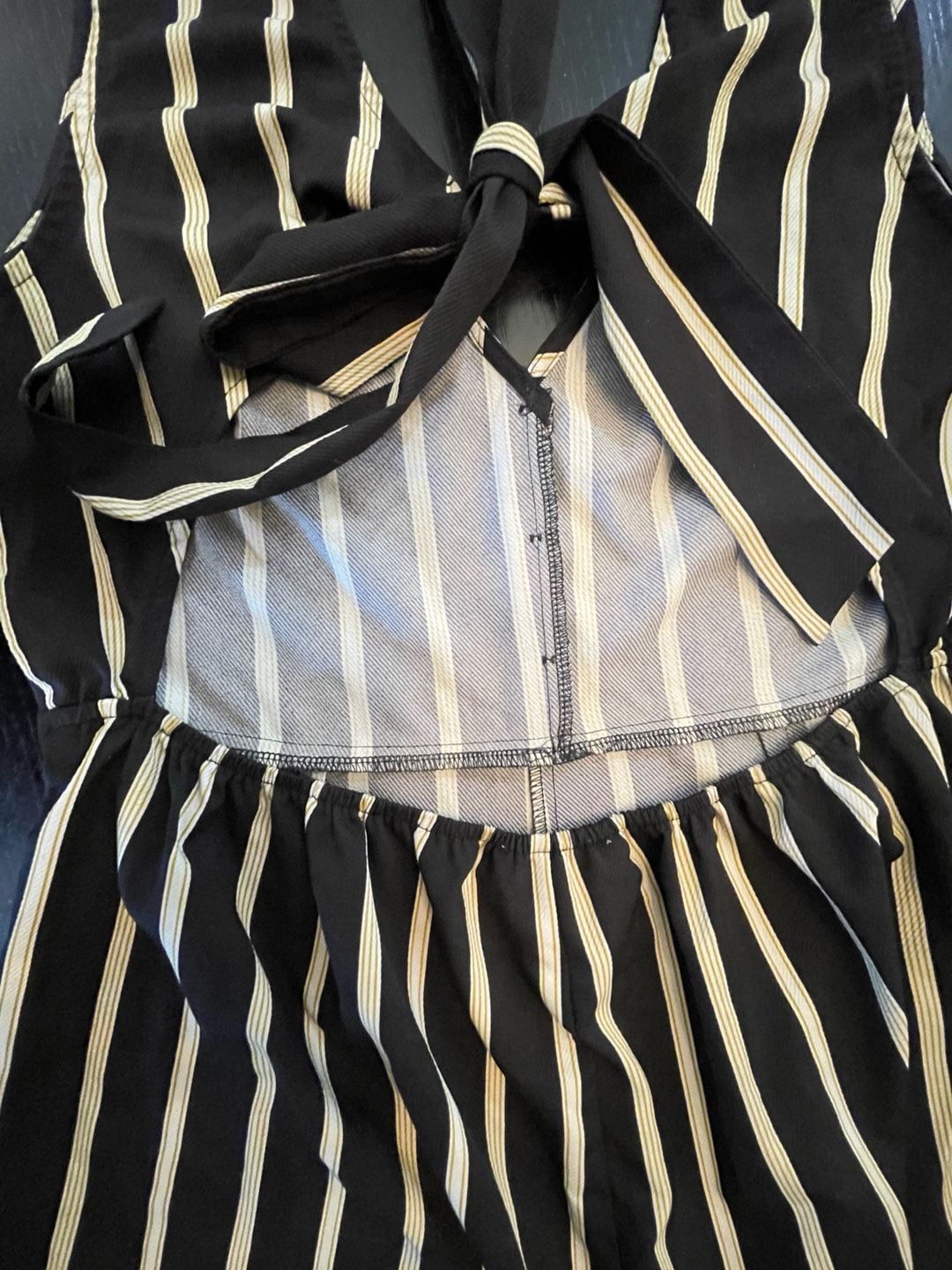 Vine and Love Striped Sleeveless V-Neck Button-Front Wide Leg Jumpsuit 13