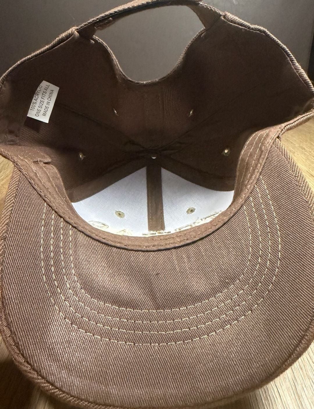 TX Embroidered Brown Baseball Cap w/ Hook & Loop Strap 6