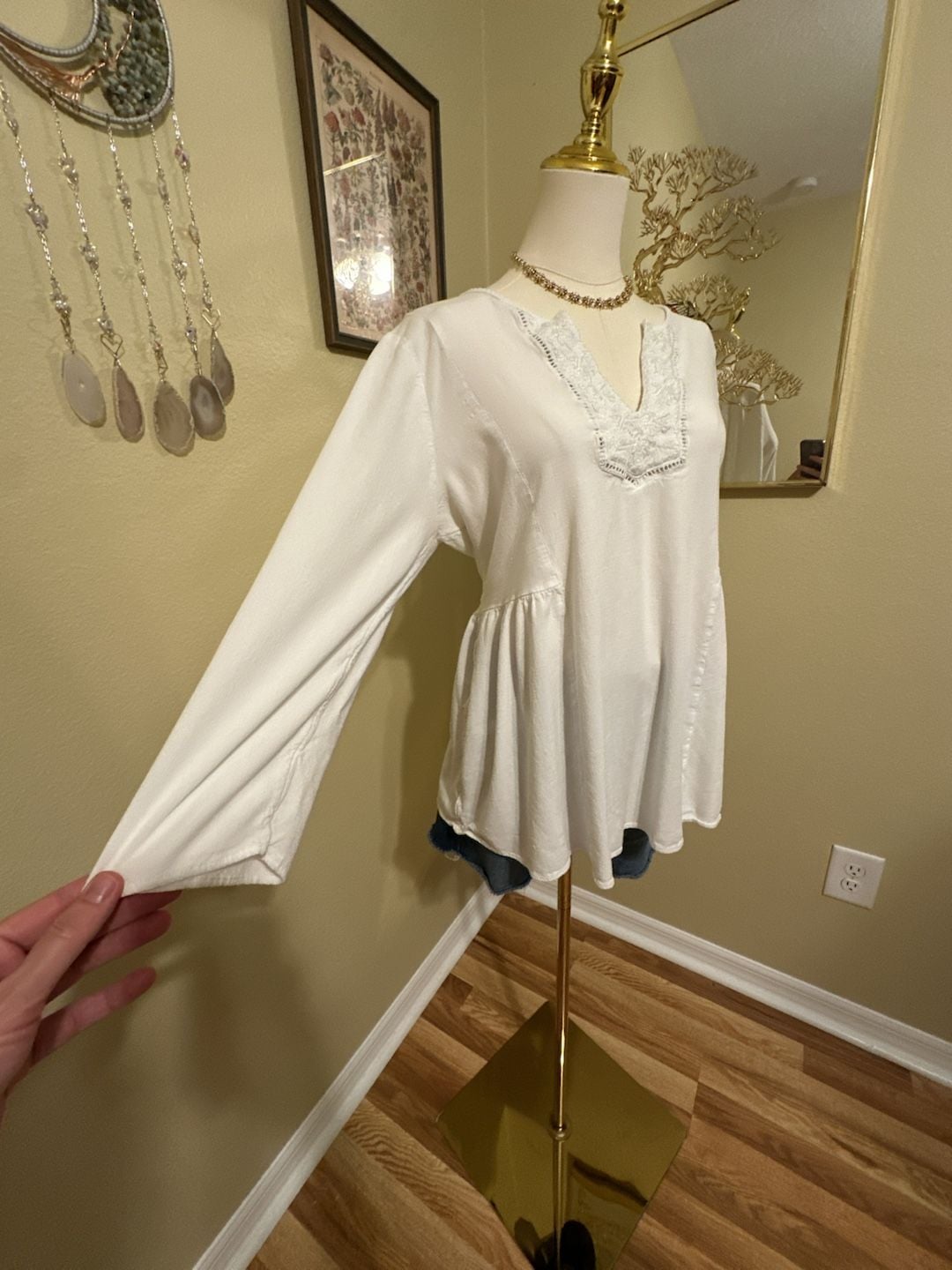 Gorgeous Lilly Pulitzer White Embroidered Peplum Tunic Top Size L 4