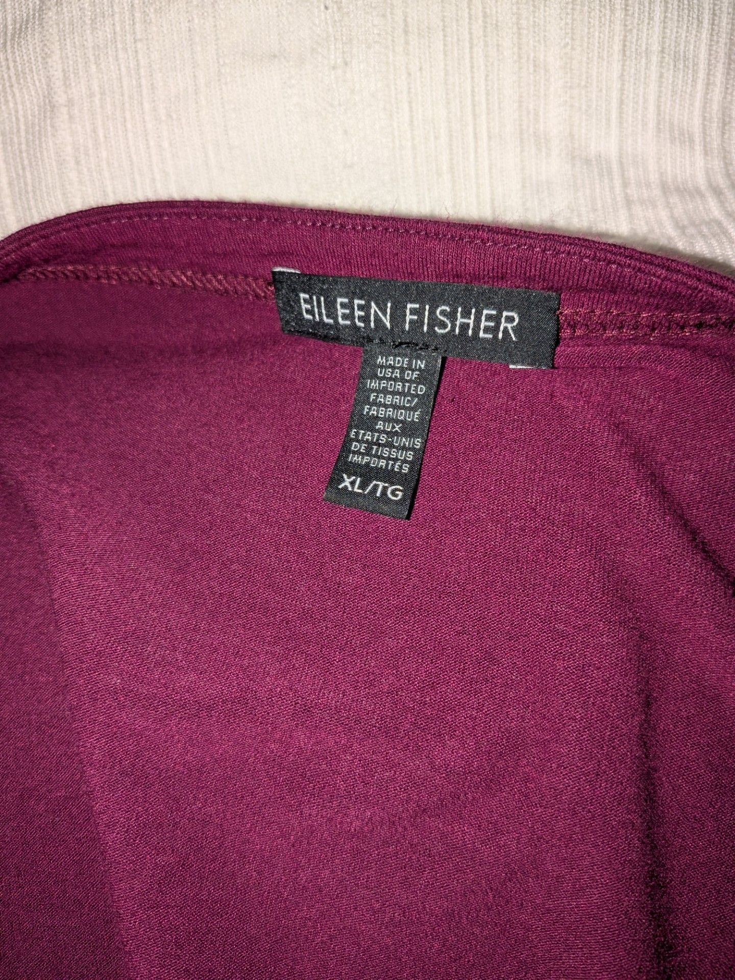 Eileen Fisher Women's Long Sleeve Scoop Neck Viscose Lycra Tunic Top Purple 3