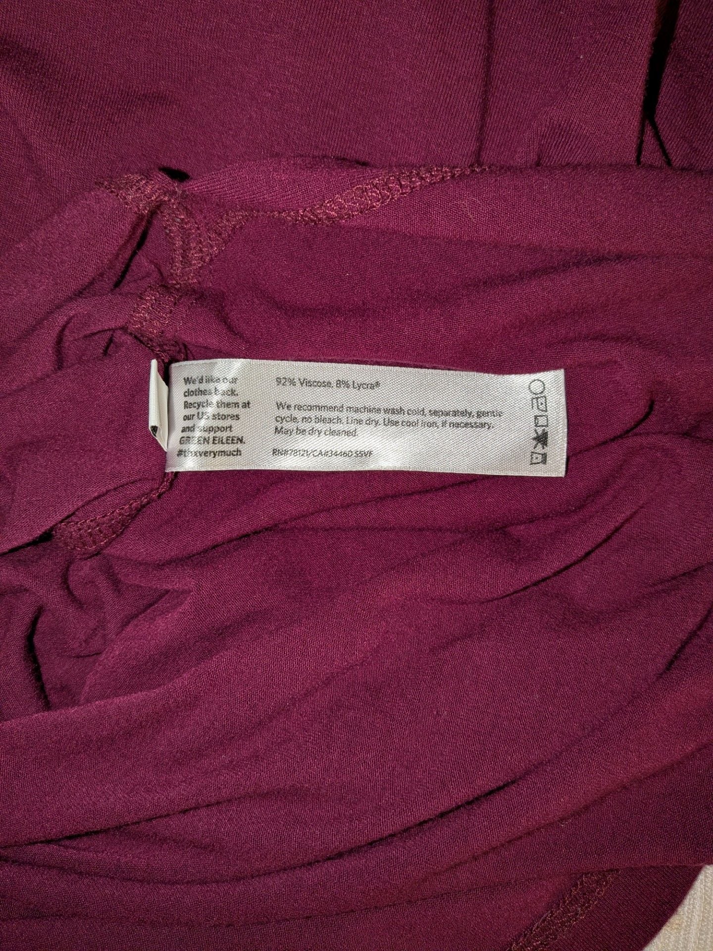 Eileen Fisher Women's Long Sleeve Scoop Neck Viscose Lycra Tunic Top Purple 4