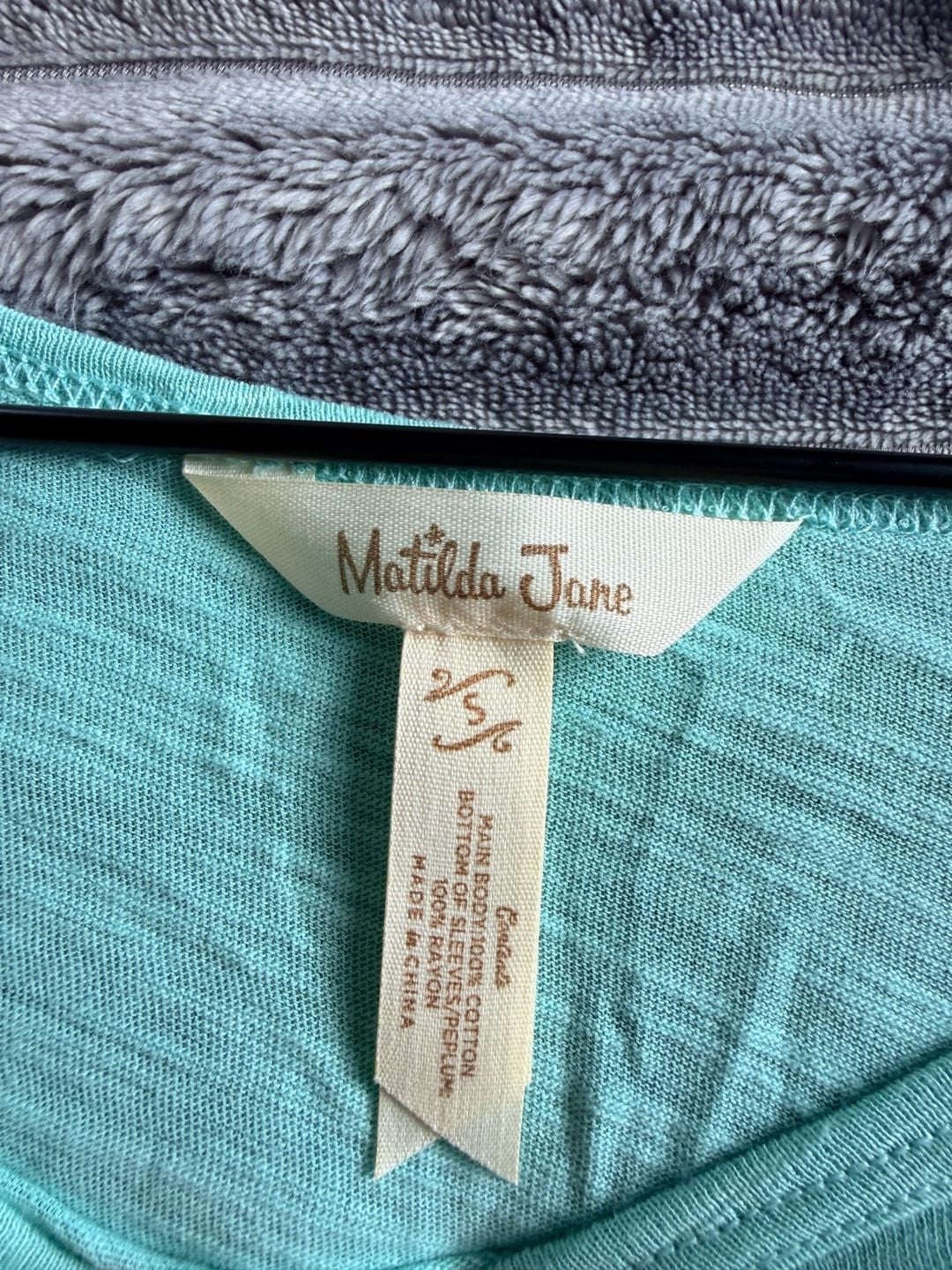 Matilda Jane Women’s Long Sleeve Peplum Oversized Top Size S Teal Boho Prairie 4