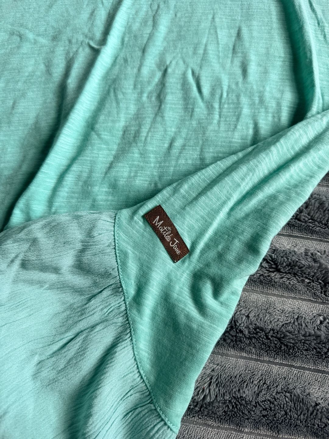 Matilda Jane Women’s Long Sleeve Peplum Oversized Top Size S Teal Boho Prairie 8