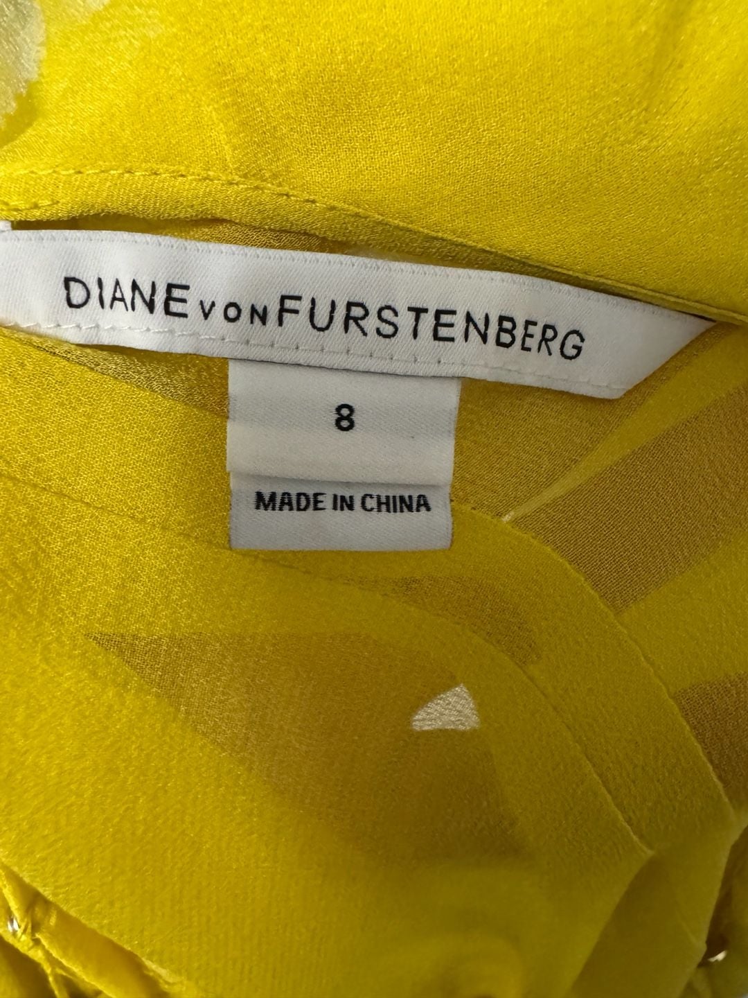 Diane von Furstenberg Yellow Ruffled Pleated Chiffon Button-Up Blouse 7