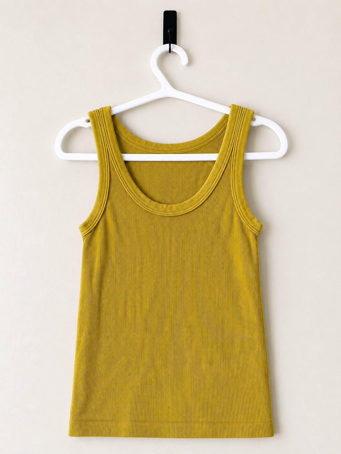 Nikibiki Ribbed Seamless Tank Top Mustard Yellow One Size Made in USA
4