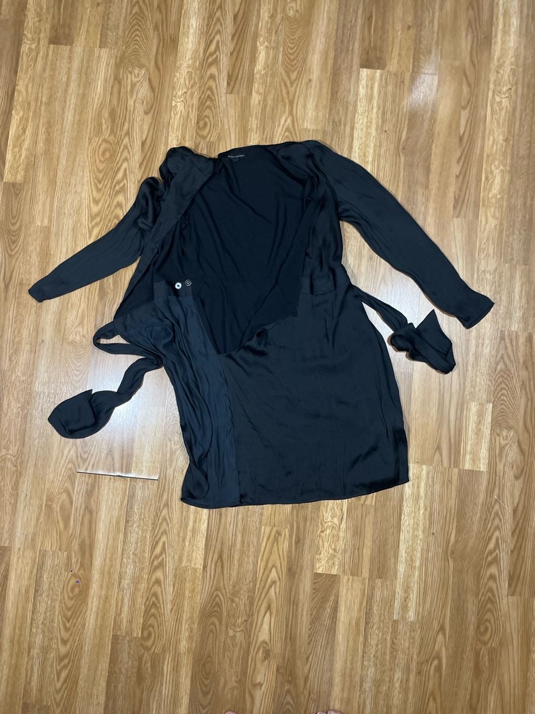 Banana Republic Women's Black Long Sleeve Wrap Mini Dress Size 0 2