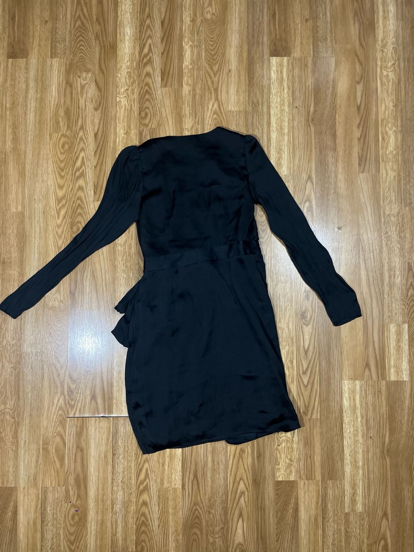 Banana Republic Women's Black Long Sleeve Wrap Mini Dress Size 0 5