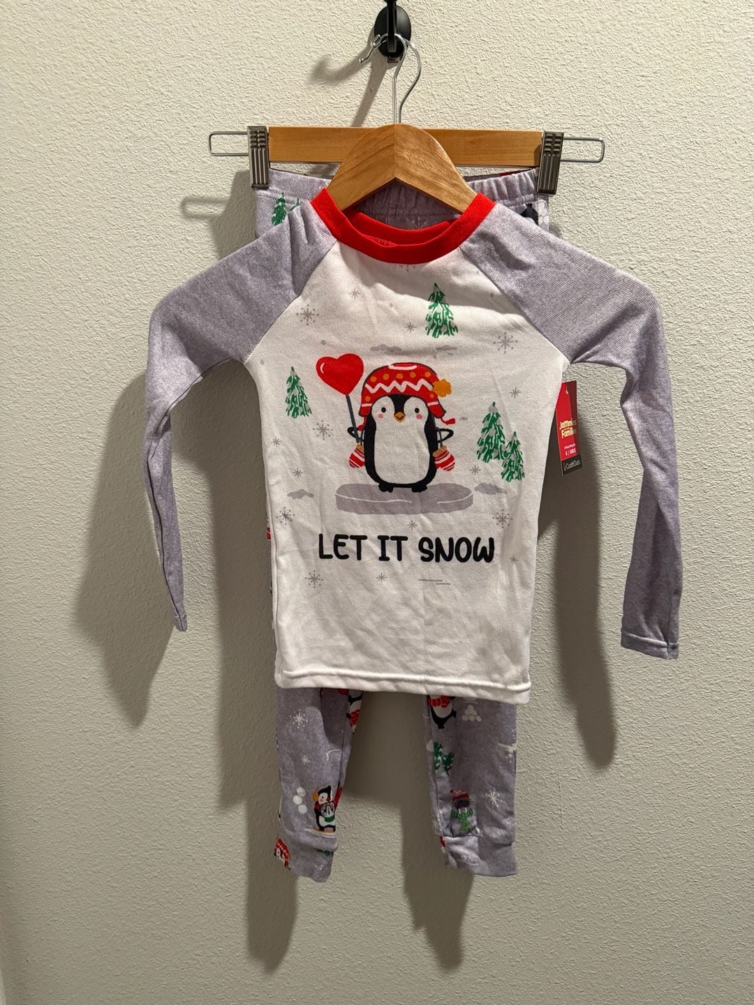 Cuddl Duds Jammies For Your Families Girls Let It Snow Penguin 2-Piece Pajama Sleep Set Size 6 12