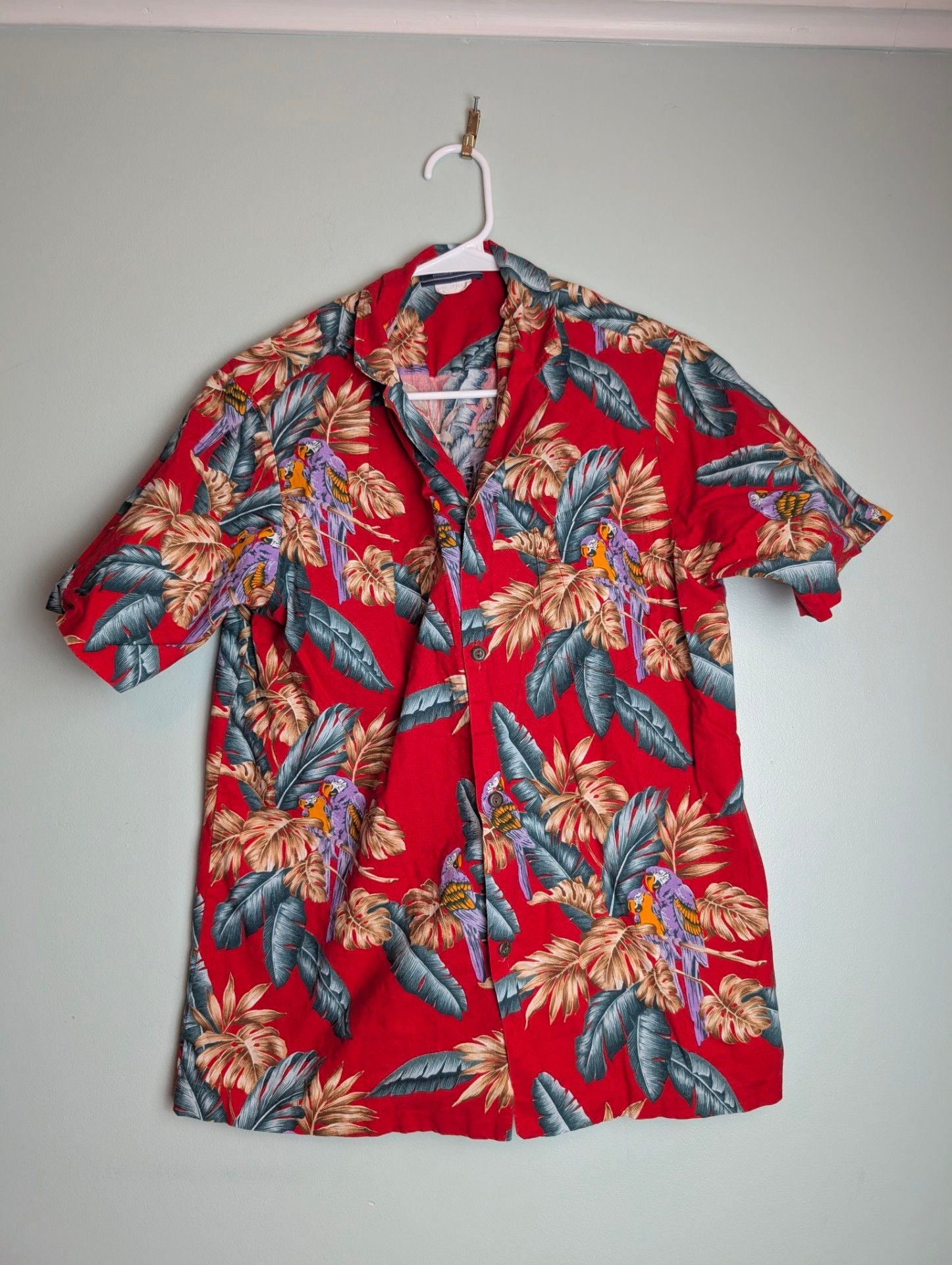 Tropical Retrostyle Mark Raysten Red Parrot Hawaiian Shirt 2