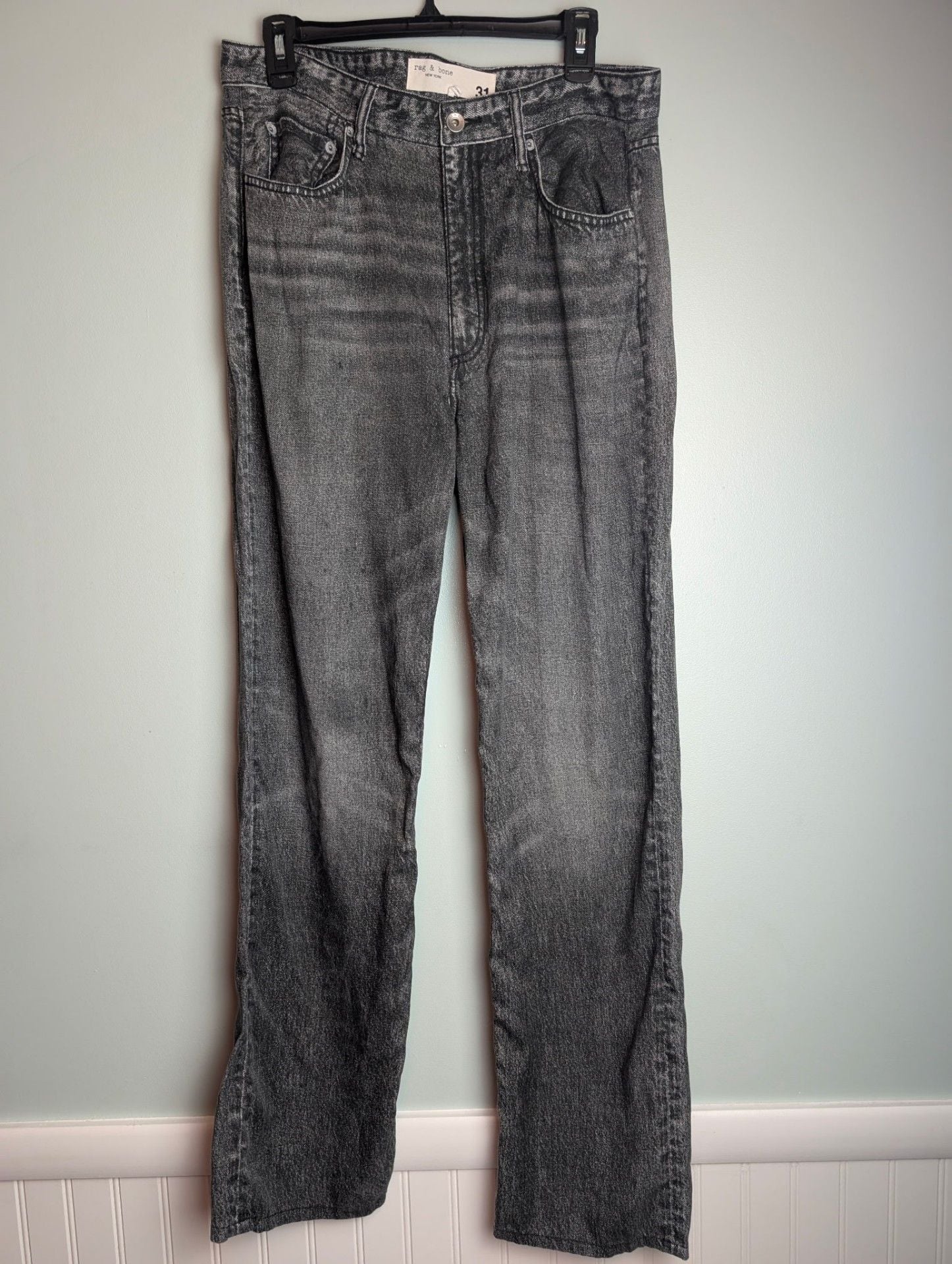 Designer Comfychic Rag & Bone rb Miramar Liquid Denim-Effect Pants 2