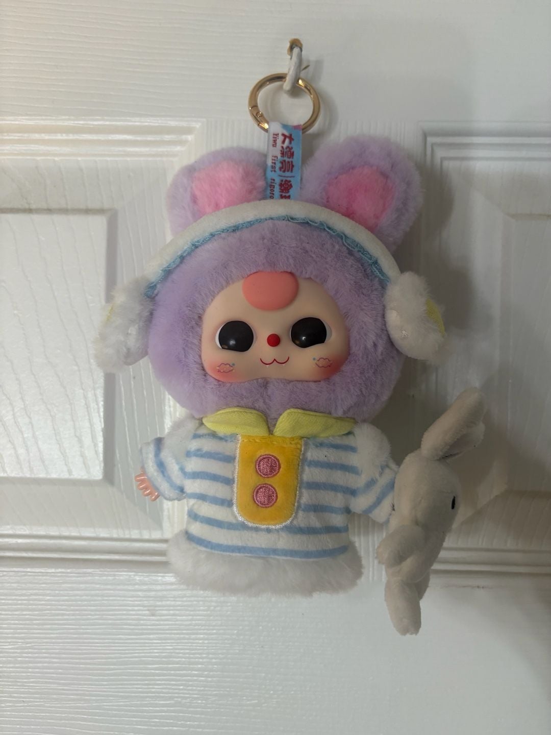 Baby Three Sweet Dreams Series Plush Keychain - Purple Bunny 1