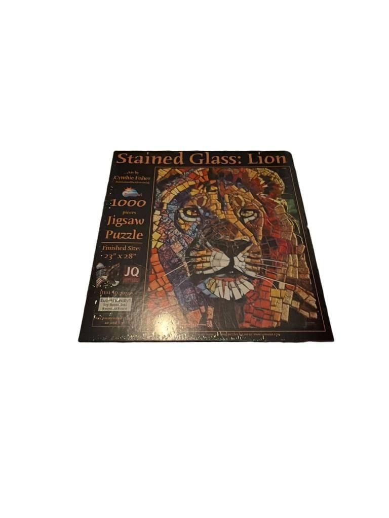 SunsOut Stained Glass Lion Jigsaw Puzzle 1000 Pc Cynthia Fisher 23” x 28” NEW 1