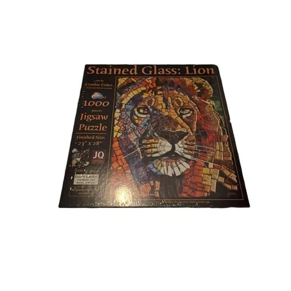 SunsOut Stained Glass Lion Jigsaw Puzzle 1000 Pc Cynthia Fisher 23” x 28” NEW
