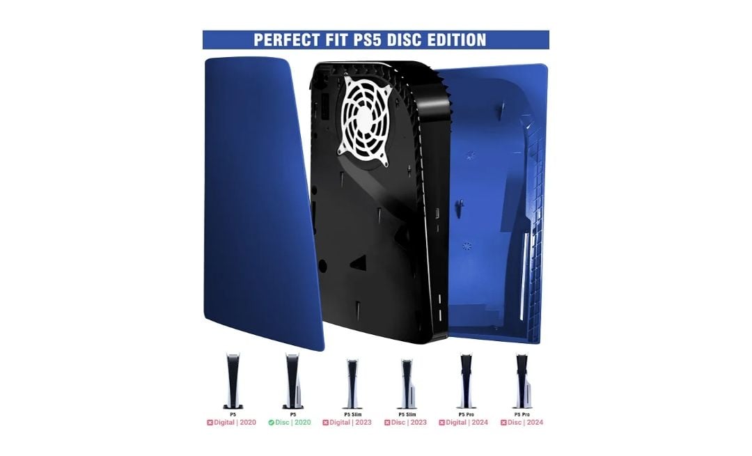 Replacement Console Faceplates for PlayStation 5 Disc Edition - Blue 5