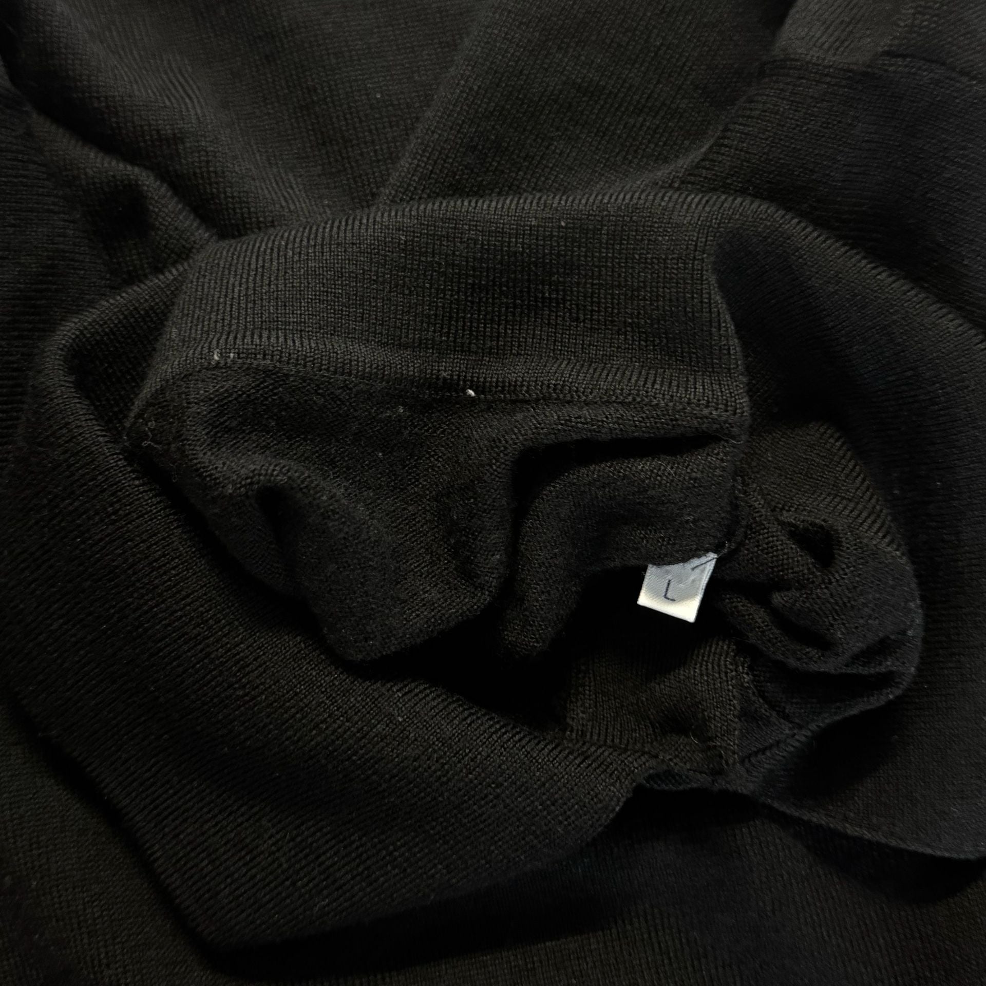 Brioni Essential Mens Cashmere and Silk Black Long Sleeve Knit Polo Shirt Large 7